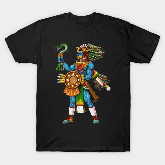 Aztec God Huitzilopochtli T-Shirt by underheaven